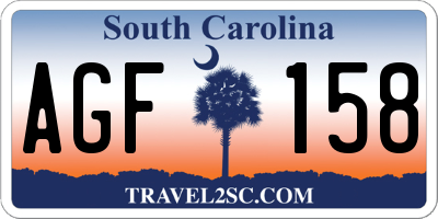 SC license plate AGF158