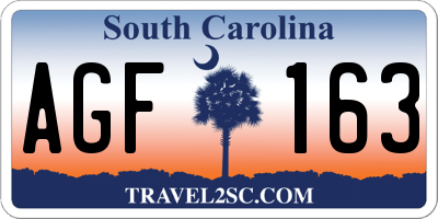 SC license plate AGF163