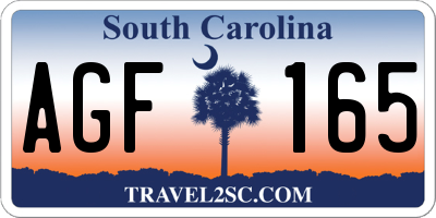 SC license plate AGF165
