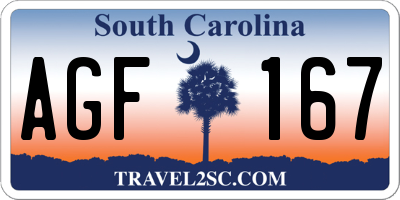SC license plate AGF167