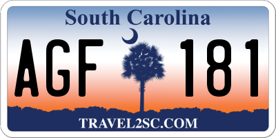 SC license plate AGF181