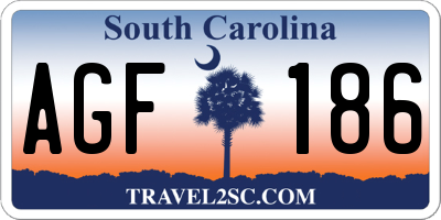 SC license plate AGF186