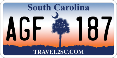 SC license plate AGF187