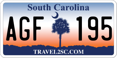 SC license plate AGF195