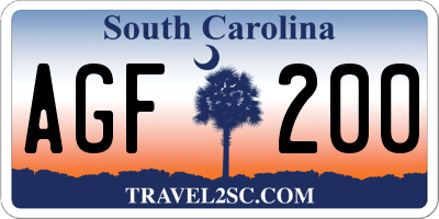 SC license plate AGF200