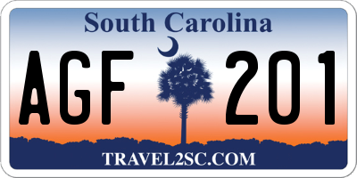SC license plate AGF201