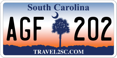 SC license plate AGF202