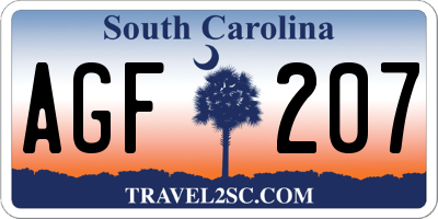 SC license plate AGF207