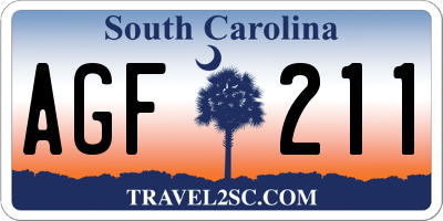 SC license plate AGF211