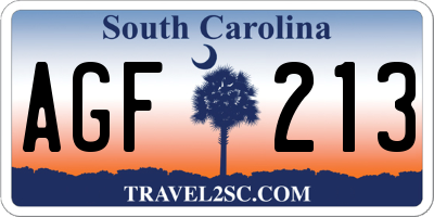 SC license plate AGF213