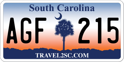 SC license plate AGF215