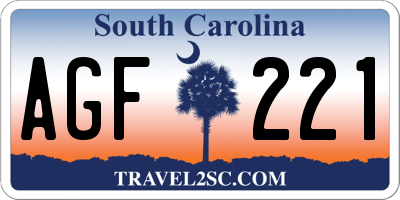 SC license plate AGF221