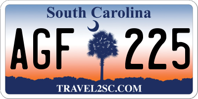 SC license plate AGF225