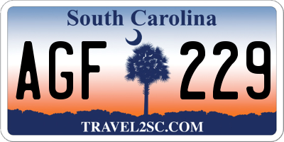 SC license plate AGF229