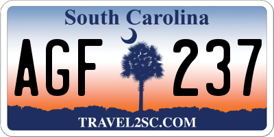 SC license plate AGF237