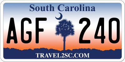 SC license plate AGF240