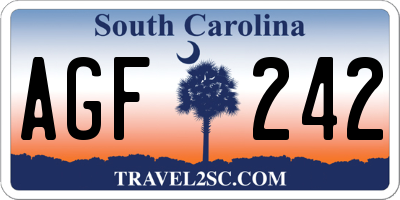 SC license plate AGF242