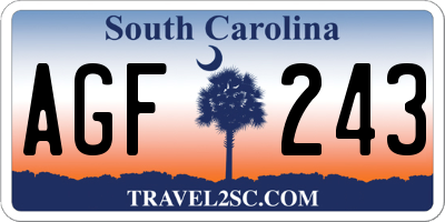 SC license plate AGF243