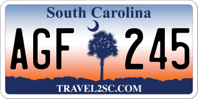 SC license plate AGF245
