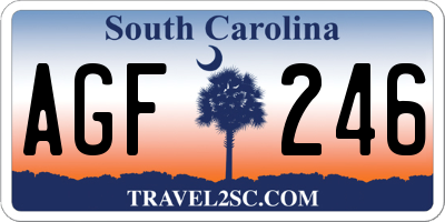 SC license plate AGF246