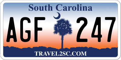 SC license plate AGF247