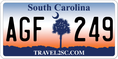 SC license plate AGF249