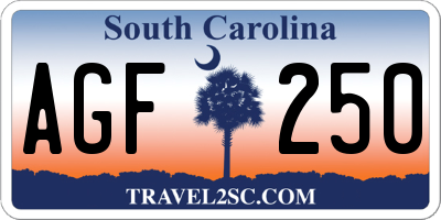SC license plate AGF250