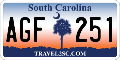 SC license plate AGF251