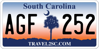 SC license plate AGF252