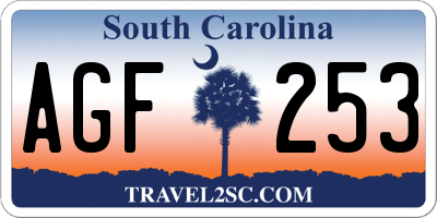 SC license plate AGF253