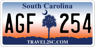 SC license plate AGF254