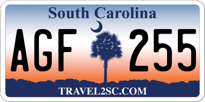 SC license plate AGF255