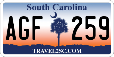 SC license plate AGF259