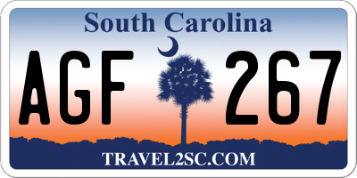 SC license plate AGF267