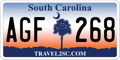 SC license plate AGF268