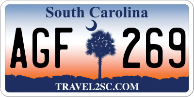 SC license plate AGF269