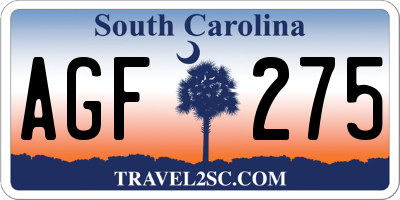 SC license plate AGF275