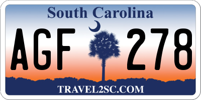 SC license plate AGF278
