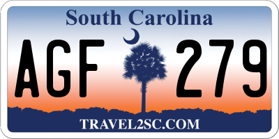 SC license plate AGF279