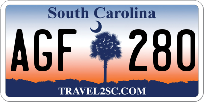 SC license plate AGF280