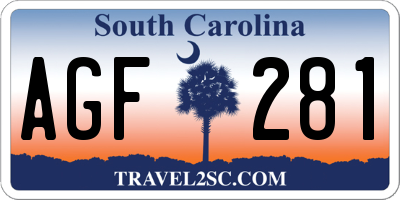 SC license plate AGF281