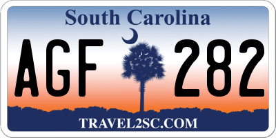 SC license plate AGF282