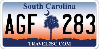 SC license plate AGF283