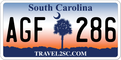 SC license plate AGF286
