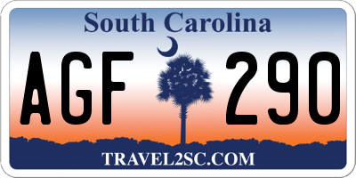 SC license plate AGF290