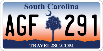 SC license plate AGF291