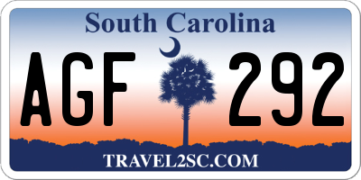 SC license plate AGF292