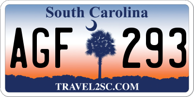 SC license plate AGF293