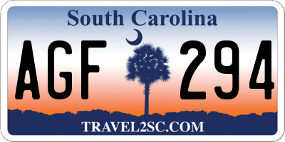 SC license plate AGF294