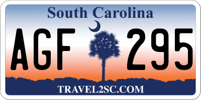 SC license plate AGF295